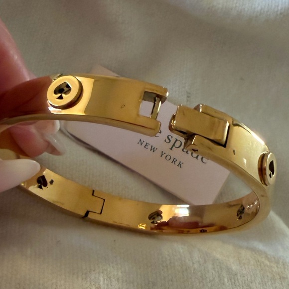 Kate Spade studded Gold Hinged banger Bracelet - Picture 2 of 13